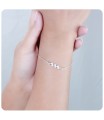 Wave Shaped CZ Crystal Silver Bracelet BRS-1103